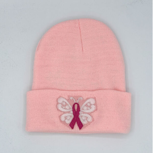Butterfly Cancer Awareness Knit Beanie  Thumbnail